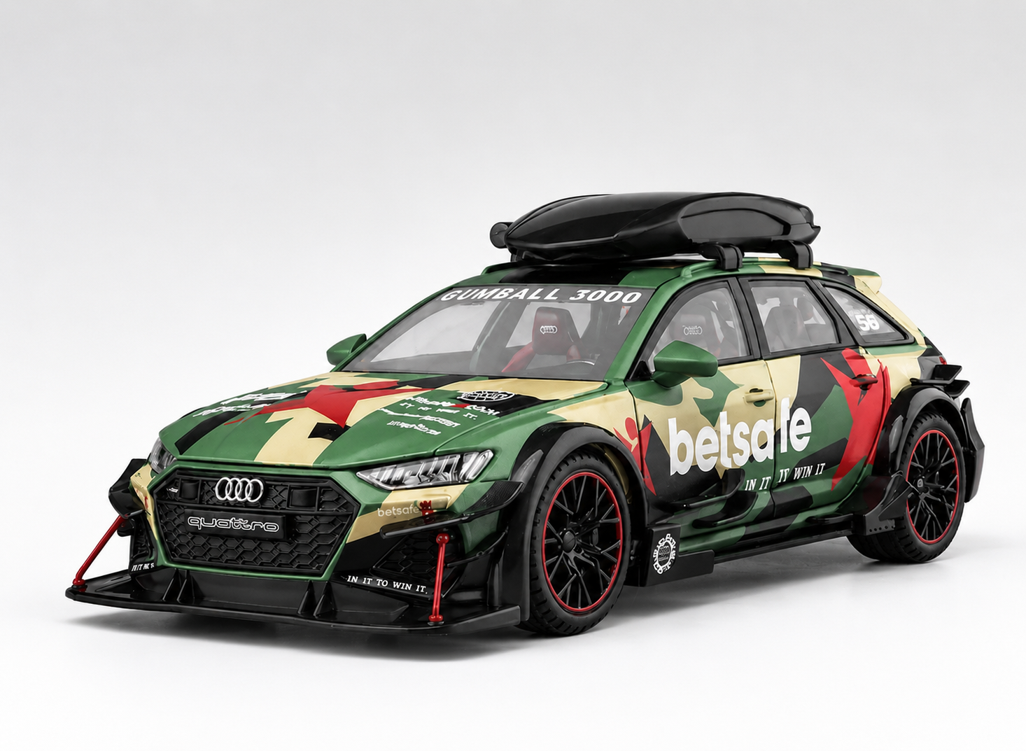 【1/24 ‎Audi-RS6 Avant 】比例1/24奧迪RS6賽道改裝版合金汽車模型 