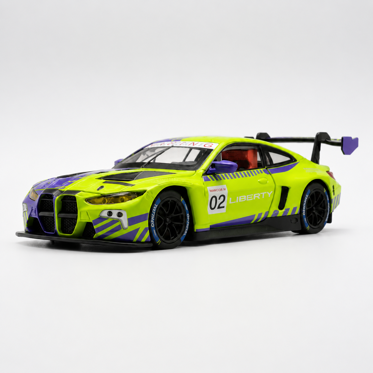 【1/24 ‎BMW M4 GT3 】比例1/24宝马BMW M4 GT3賽道改裝版合金汽車模型 