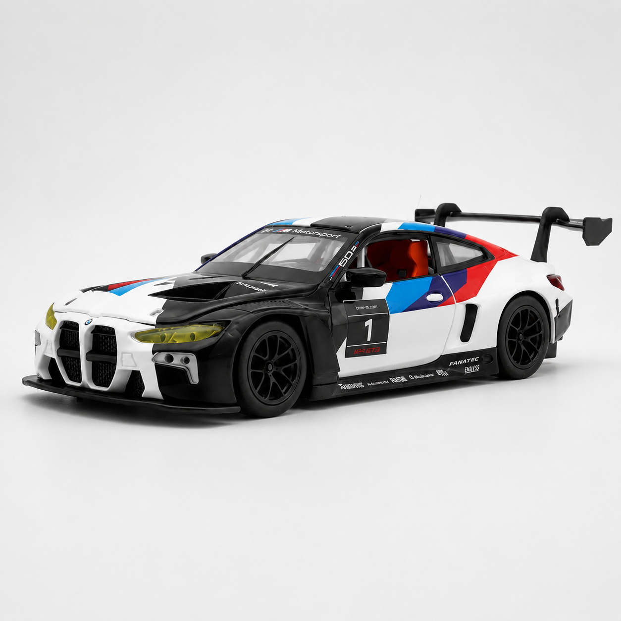 【1/24 ‎BMW M4 GT3 】比例1/24宝马BMW M4 GT3賽道改裝版合金汽車模型 