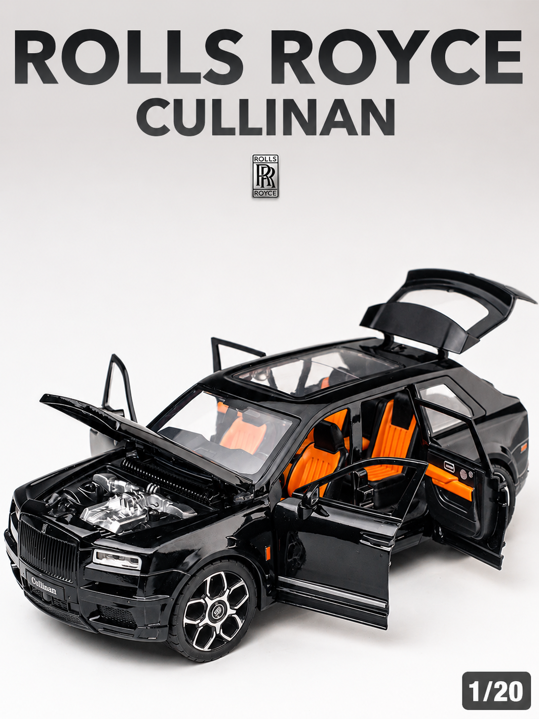 【1/20 Rolls-Royce Cullinan】大號1/20勞斯萊斯庫里南合金汽車模型 