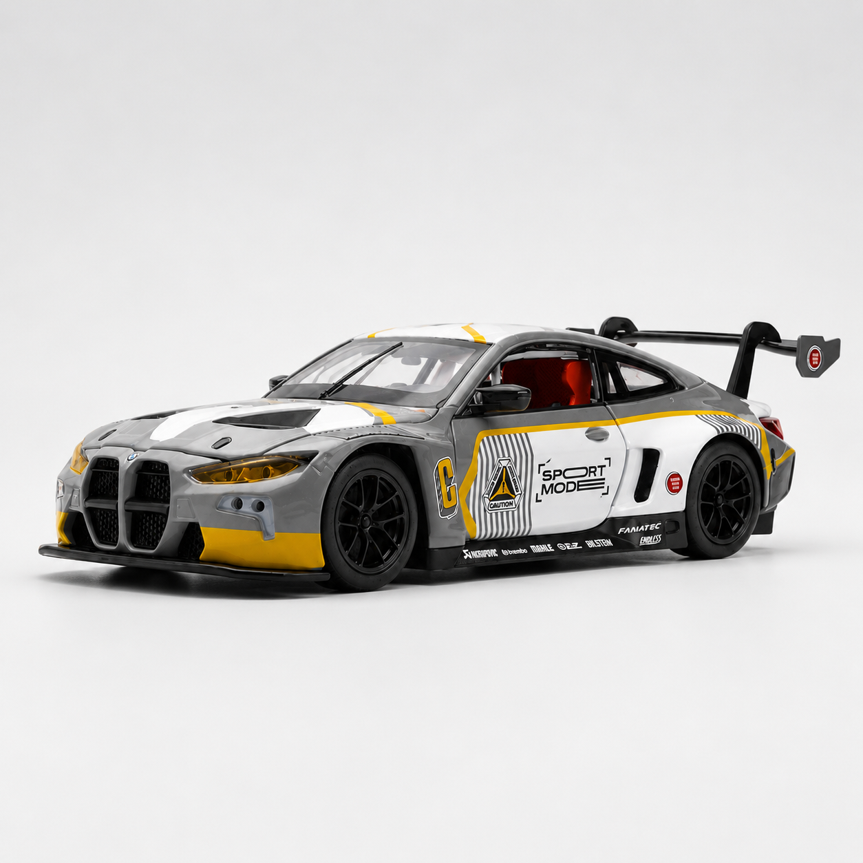 【1/24 ‎BMW M4 GT3 】比例1/24宝马BMW M4 GT3賽道改裝版合金汽車模型 