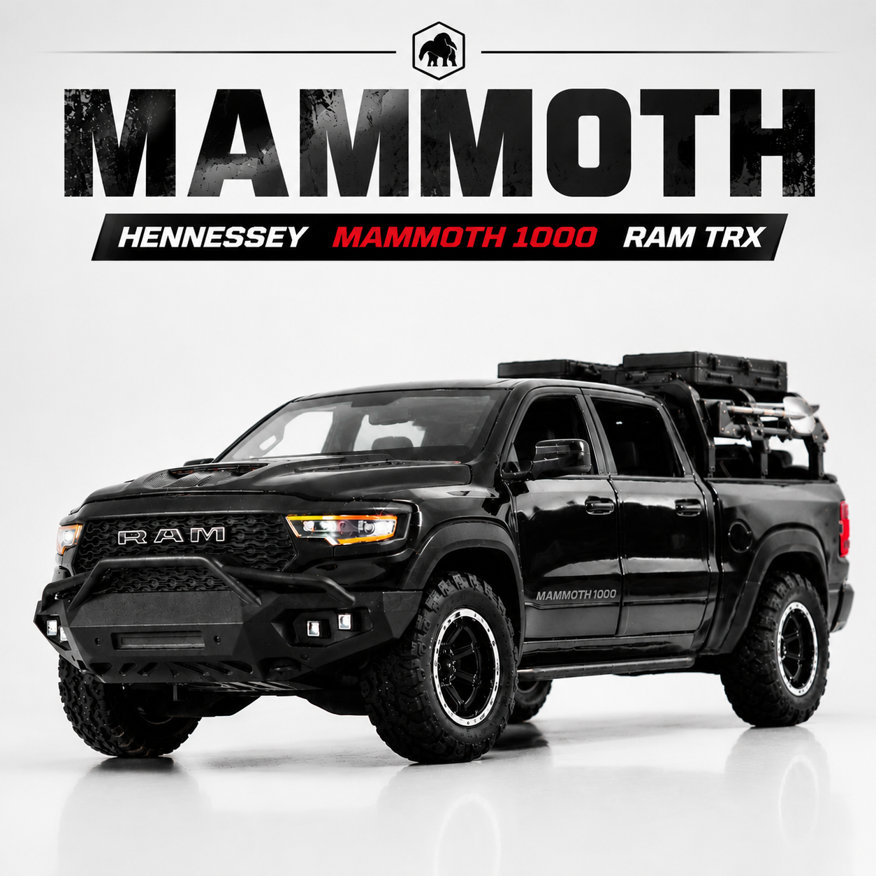 【1/32 Hennessey Mammoth RAM TRX 】比例1/32道奇猛獁象 RAM 越野合金汽車模型 