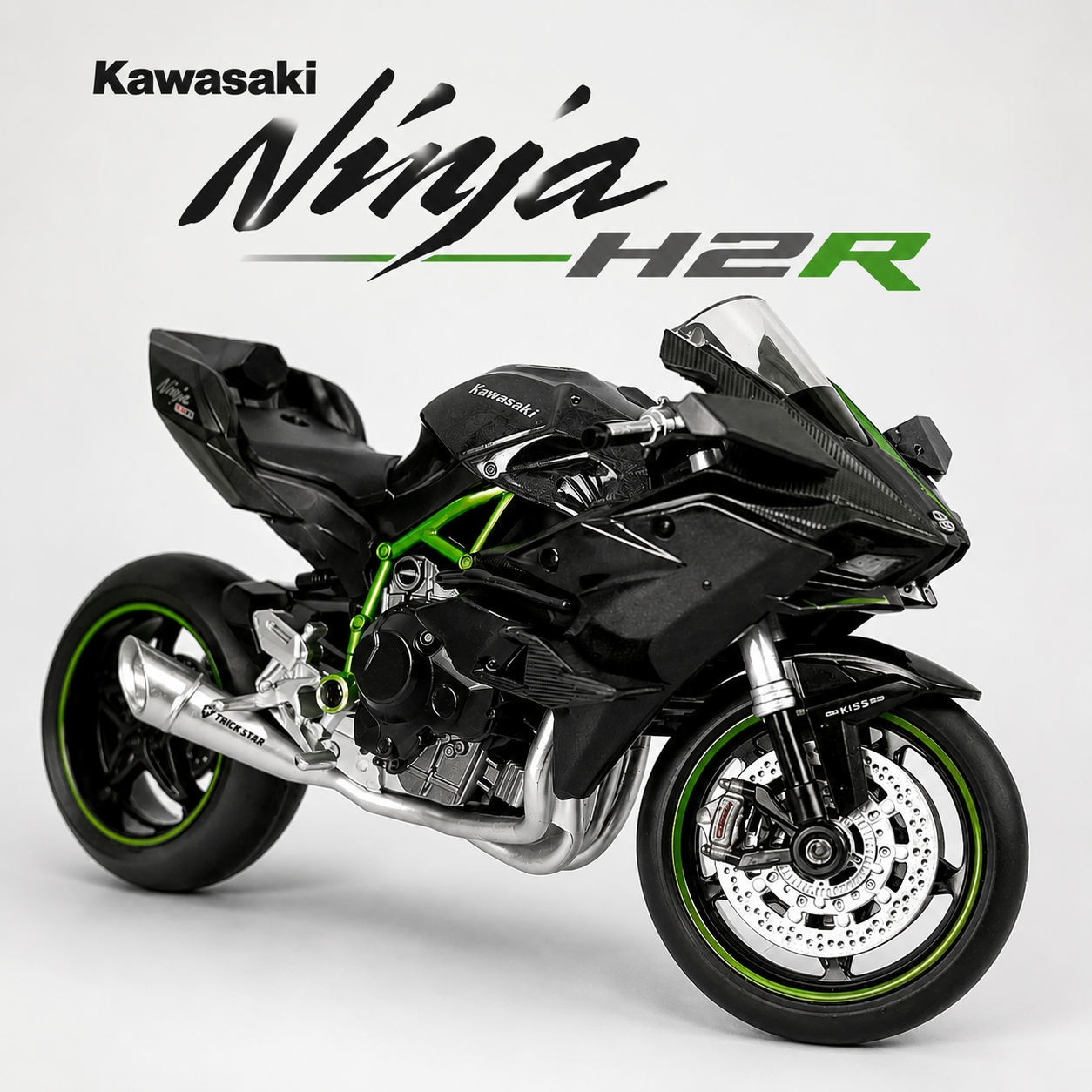 【1/9 ‎Kawasaki Ninja H2R 】比例1/9川崎 Ninja H2R 高效能機車合金模型 