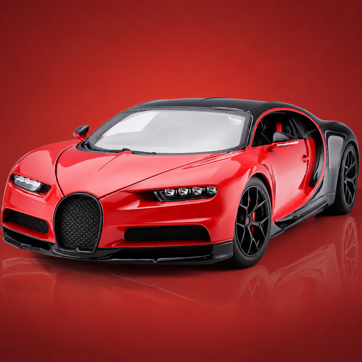 【1:24 Bugatti Chiron 16.4  】比例1:24布加迪威龙超跑合金汽車模型 合金材質 車門模擬設計 橡膠材質輪胎 重力按壓開啟車燈