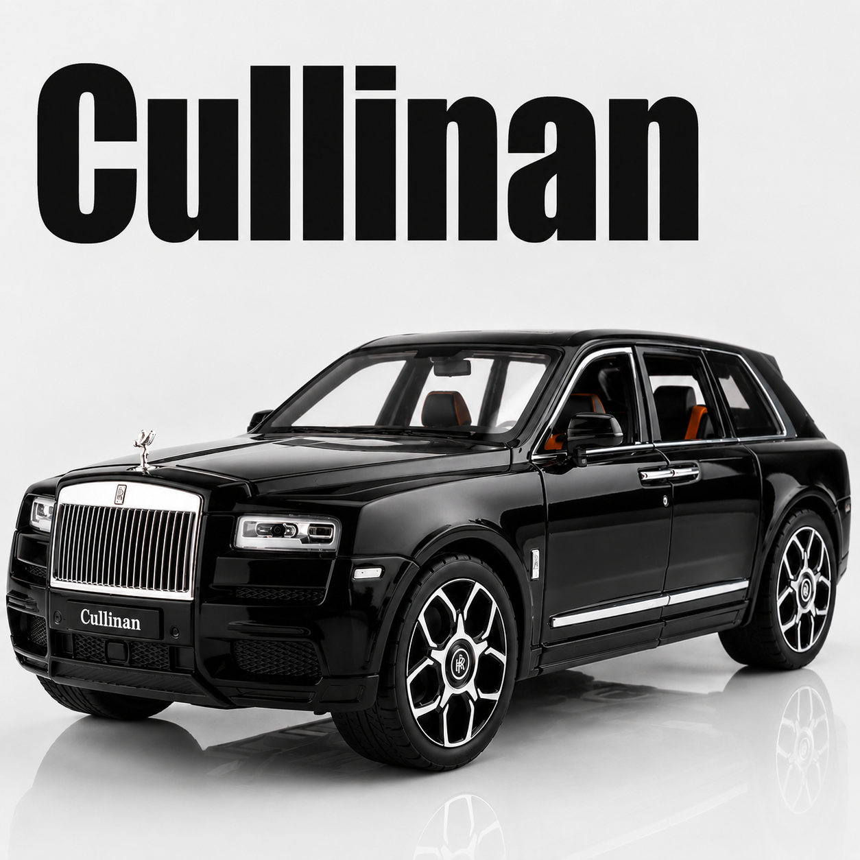 【1:20 Rolls-Royce Cullinan】大號1:20勞斯萊斯庫里南合金汽車模型 內置雨傘可拿出 折疊後視鏡 前後車燈可亮 四輪避震 車門均可開