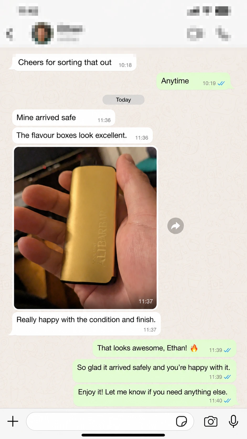 Customer delivery photo and feedback message 7