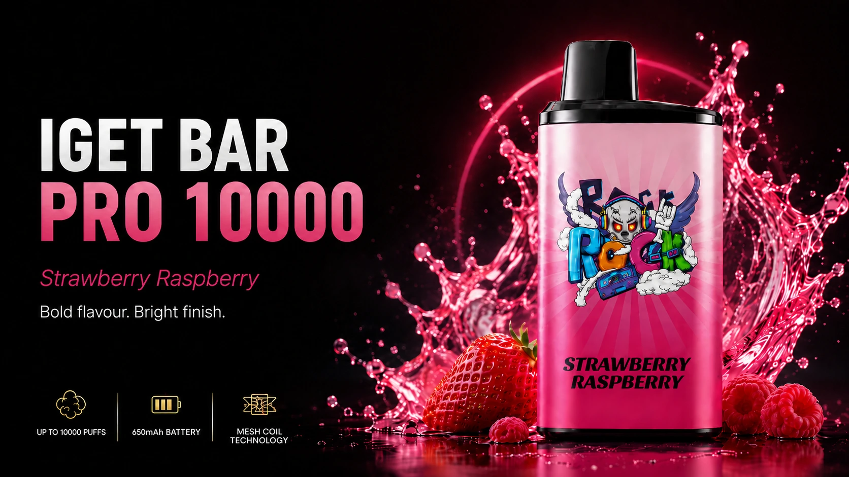 IGET BAR PRO 10000 Strawberry Raspberry