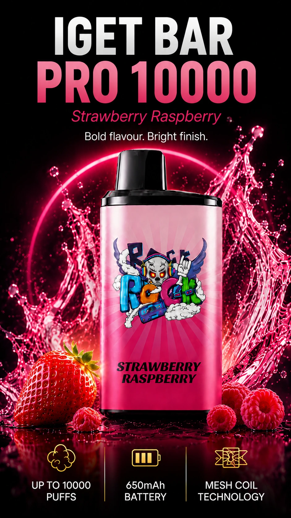 IGET BAR PRO 10000 Strawberry Raspberry