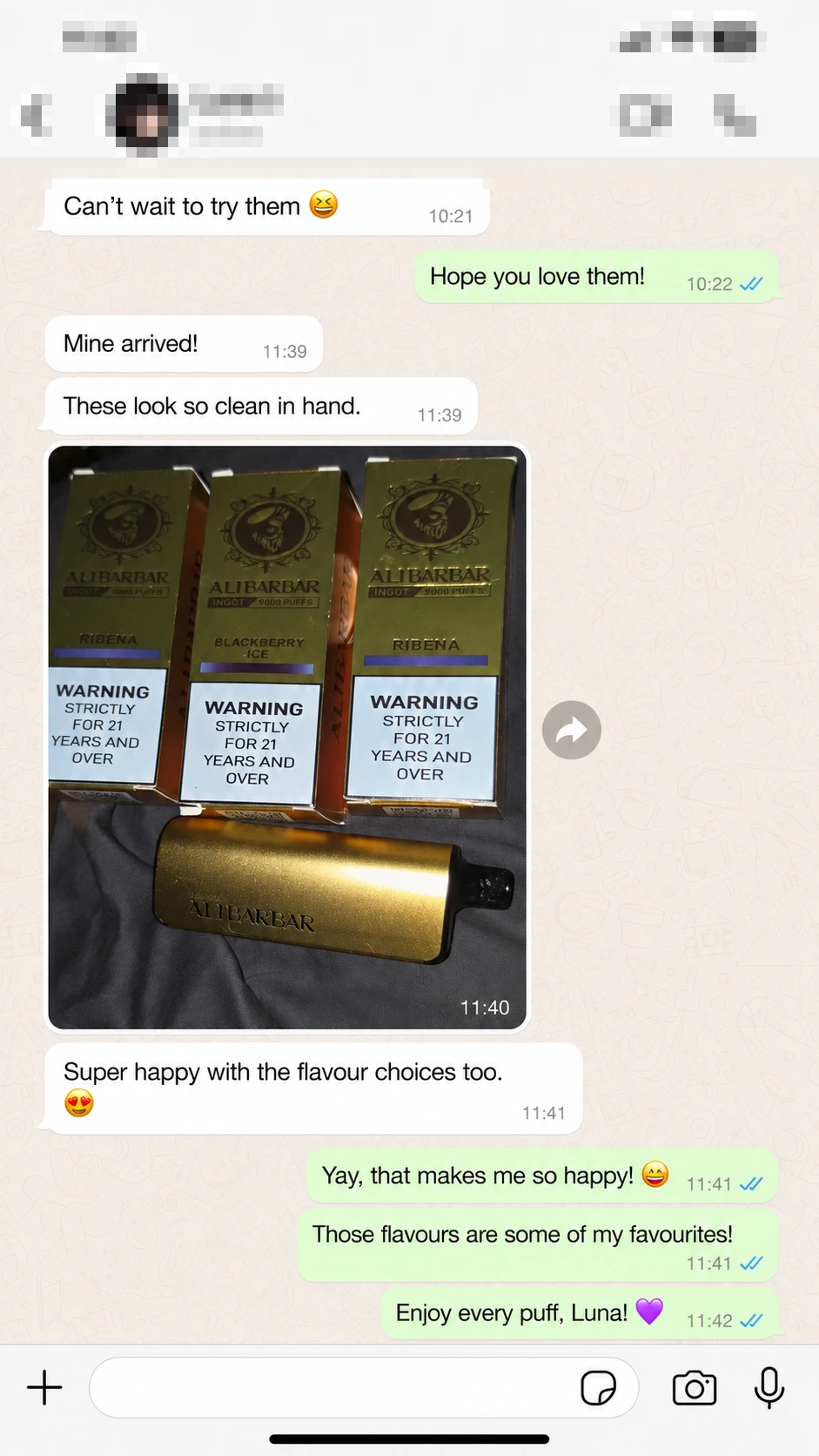 Customer delivery photo and feedback message 3