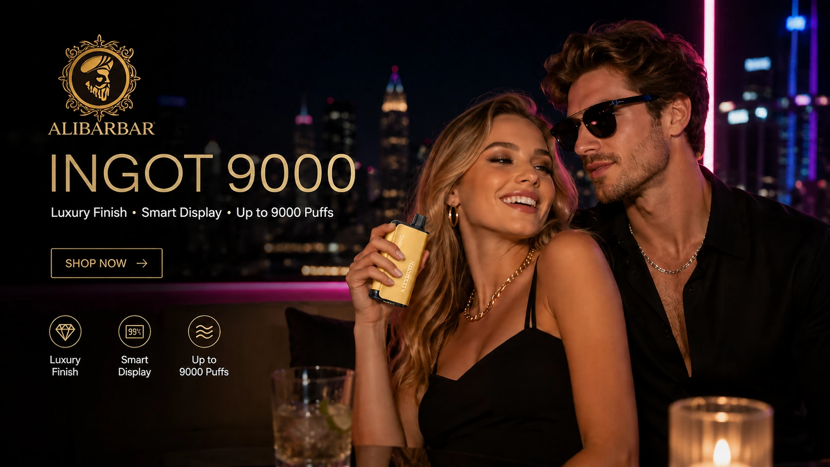 ALIBARBAR INGOT 9000 premium black-and-gold nightlife lifestyle