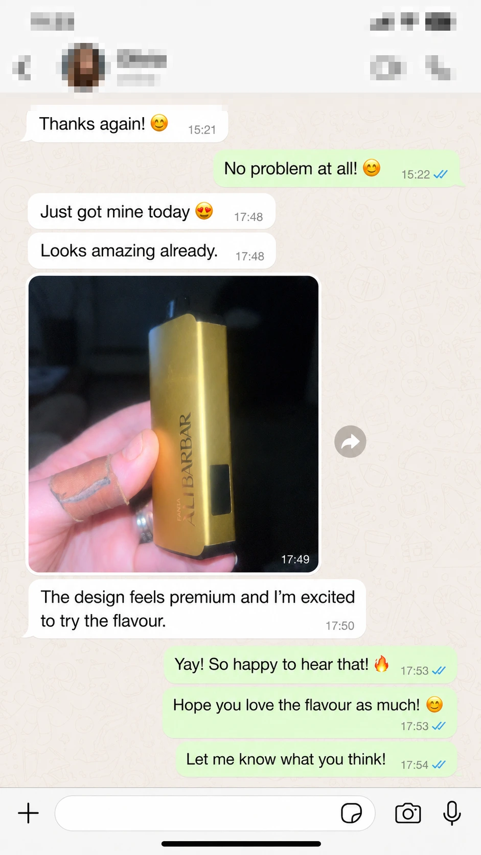 Customer delivery photo and feedback message 9