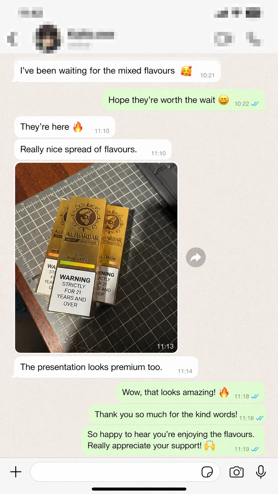 Customer delivery photo and feedback message 6