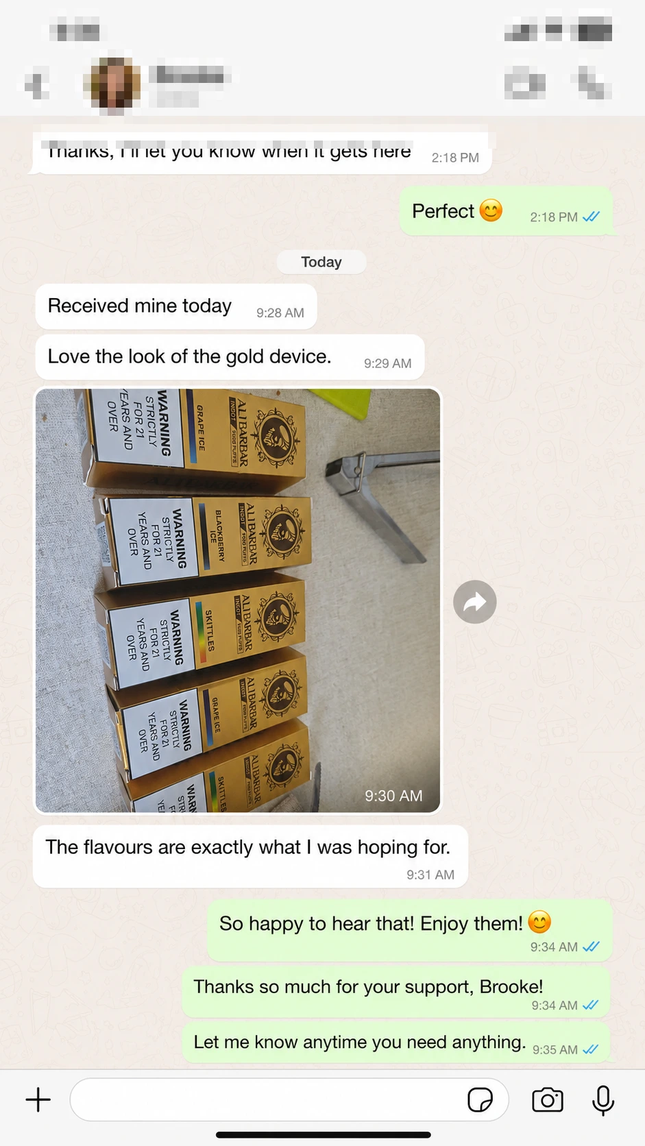 Customer delivery photo and feedback message 5