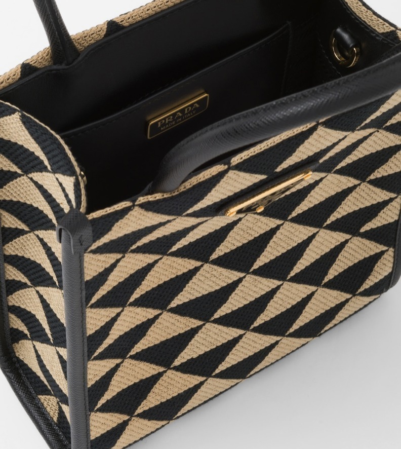 PRADA シンボル エンブロイダリージャカード ミニバッグ