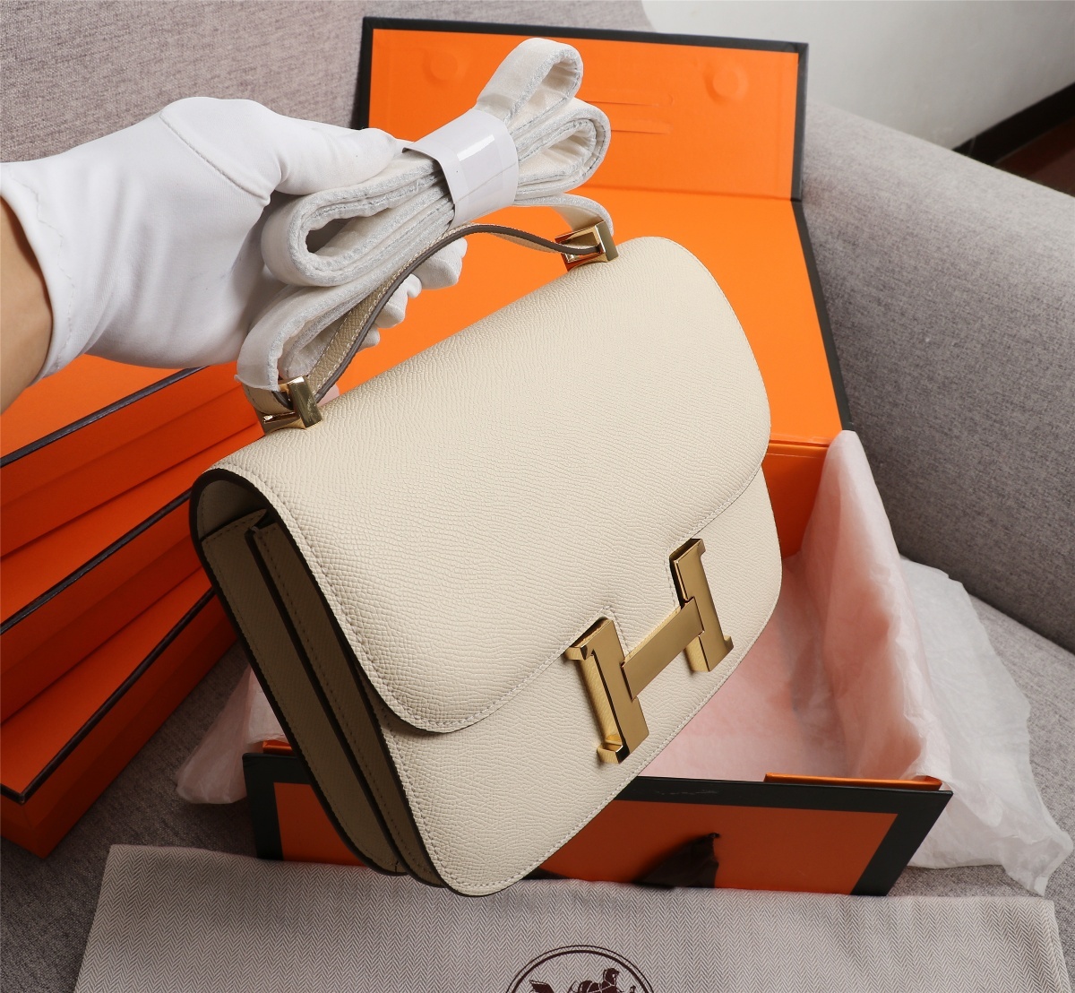 HERMES コンスタンス Ⅲ 19 グラファイト シルバー金具