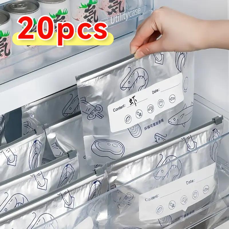 Beg Simpanan Makanan Sejuk Beku Aluminium, Beg Ziplock Boleh Guna Semula, Pelbagai Saiz