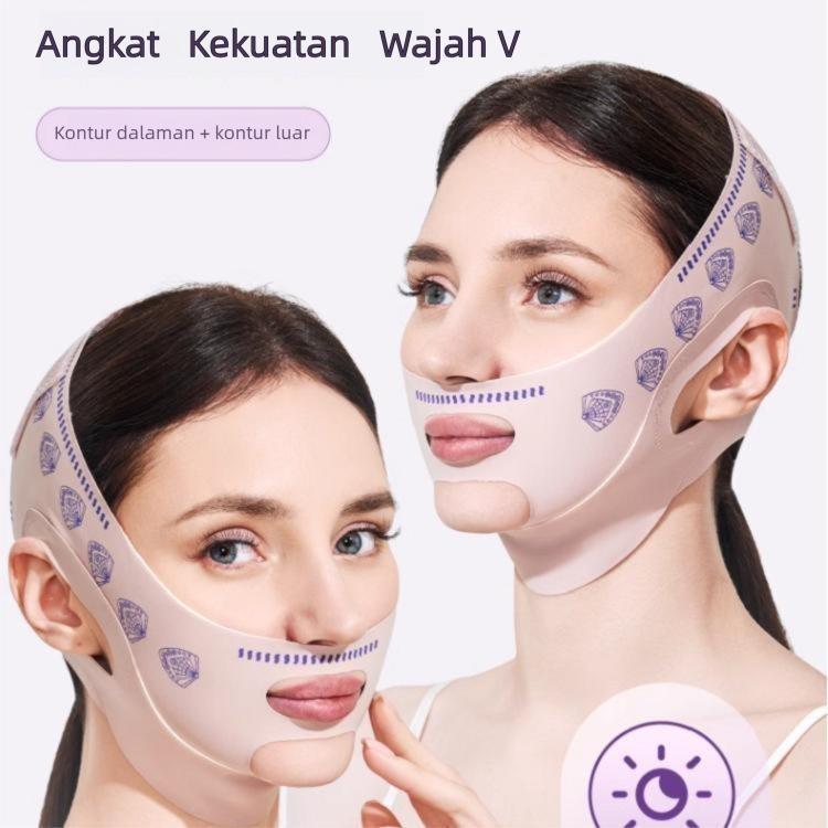 Topeng Angkat Muka V Anti-Kendur, Alat Kontur Wajah Tanpa Jahitan, Boleh Pakai Tidur