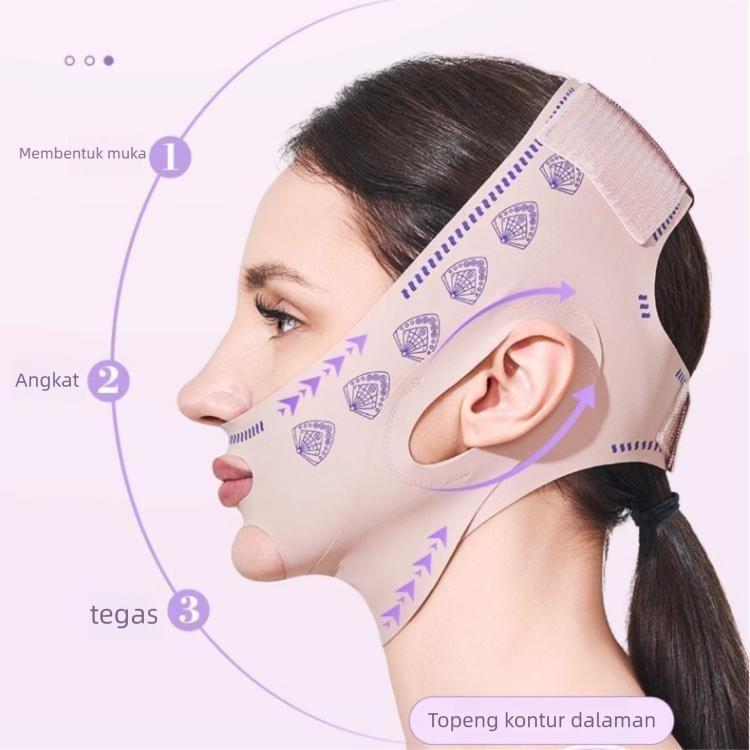 Topeng Angkat Muka V Anti-Kendur, Alat Kontur Wajah Tanpa Jahitan, Boleh Pakai Tidur
