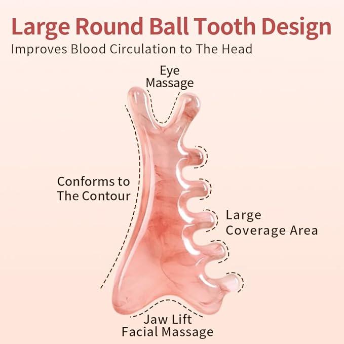 Alat Urut & Gua Sha Serbaguna | Sikat Urut Kepala, Muka & Badan, Anti Kedut, Menggalakkan Peredaran Darah