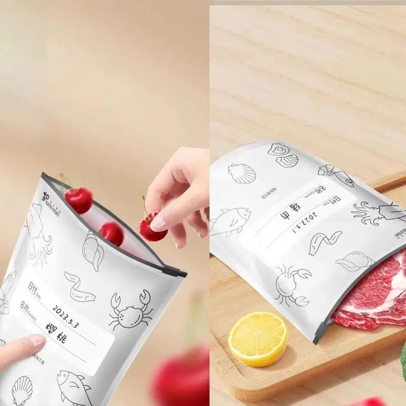 Beg Simpanan Makanan Sejuk Beku Aluminium, Beg Ziplock Boleh Guna Semula, Pelbagai Saiz