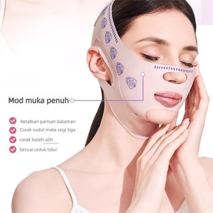 Topeng Angkat Muka V Anti-Kendur, Alat Kontur Wajah Tanpa Jahitan, Boleh Pakai Tidur