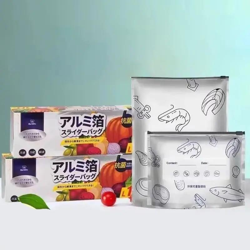 Beg Simpanan Makanan Sejuk Beku Aluminium, Beg Ziplock Boleh Guna Semula, Pelbagai Saiz