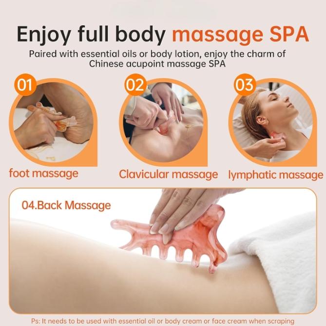 Alat Urut & Gua Sha Serbaguna | Sikat Urut Kepala, Muka & Badan, Anti Kedut, Menggalakkan Peredaran Darah