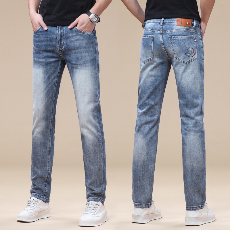 『S-2XL』クラシック 春夏 ウォッシュ メンズ スリム ストレート ジーンズ