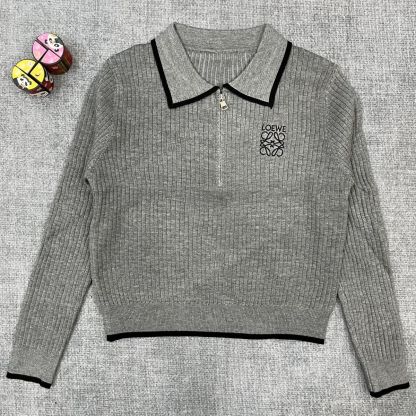 初秋の新しい気質万能文字刺繍ハーフジッパーニットセータートップスレディースプルオーバーセーター