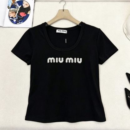夏用ラウンドネックゆったり万能レター半袖Tシャツ（レディース）