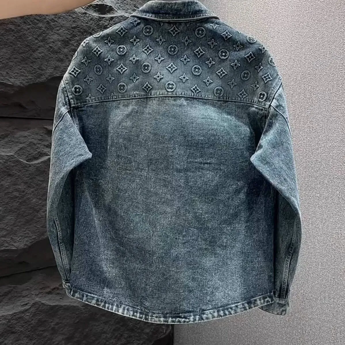 [M-2XL]メンズラペルジャケット メンズウォッシュグラデーションデニムジャケット