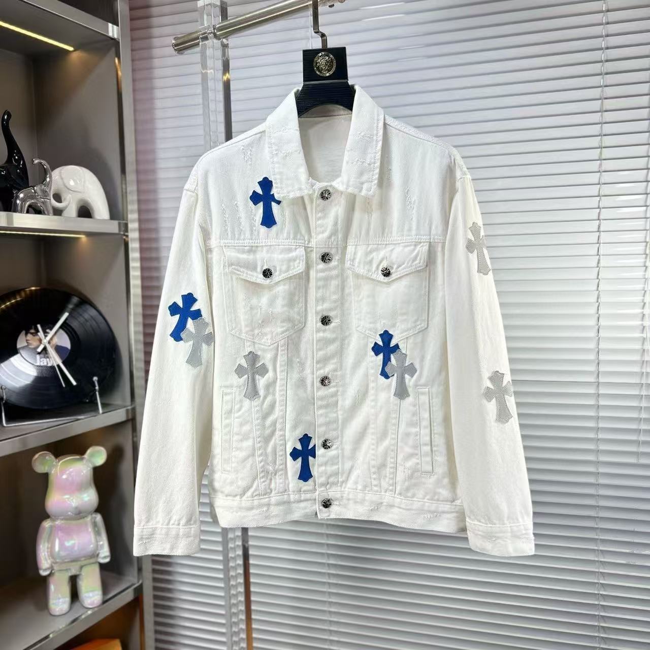 『XS-5XL』新しい春と秋のメンズとレディースの長袖デニムジャケットトップスファッショナブルなトレンディなジャケット