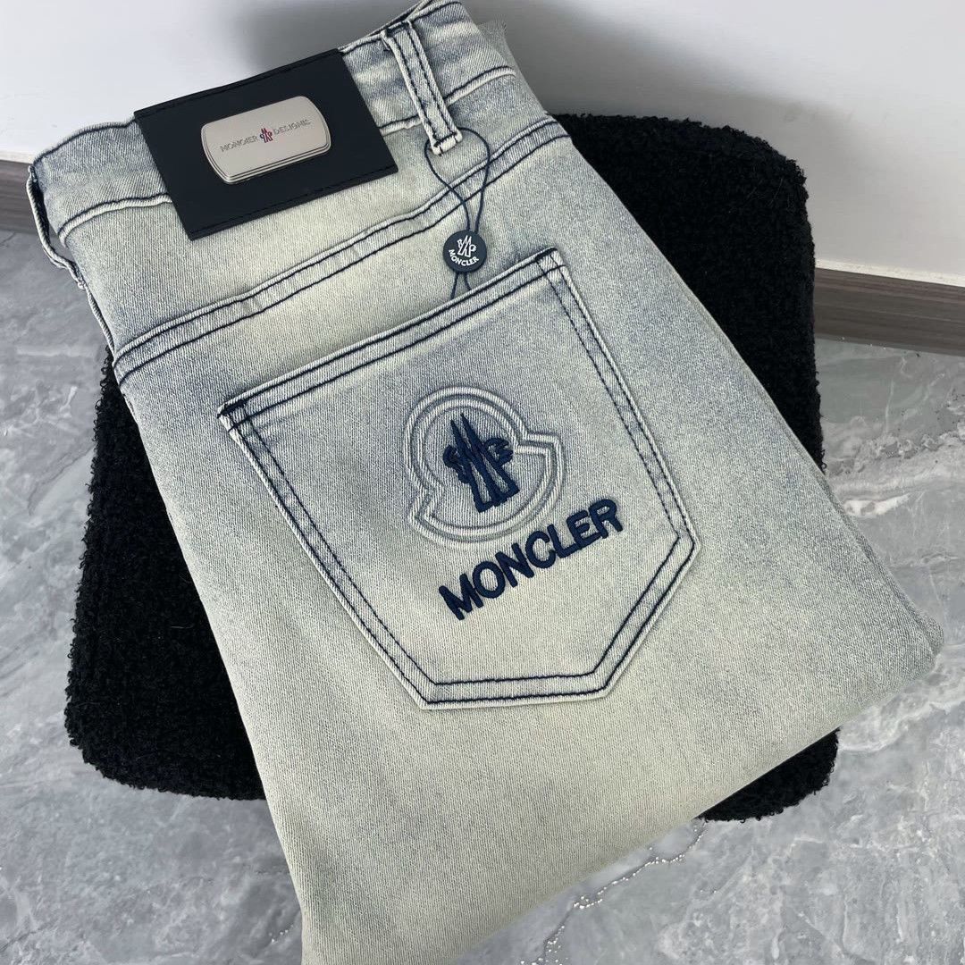 『S-3XL』秋の新作刺繍入りレターストレートレッグジーンズ