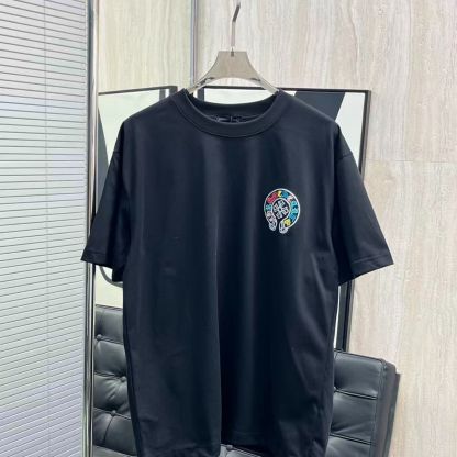 『S-XL』メンズ春物半袖Tシャツ　ファッショナブルな刺繍とトレンディな半袖デザイン