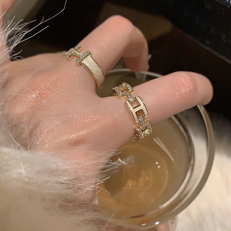 エナメル加工の高級リング、女性向けのユニークなニッチリング