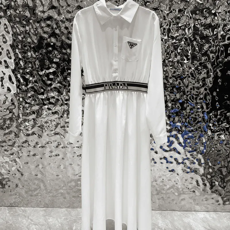 『S-L』超人気商品 好感度100％ 質感のいい ファッション 刺繍 折り襟 ワンピース