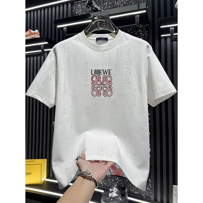 [Copy]『M-3XL』メンズ高級刺繍入りクルーネック半袖Tシャツ