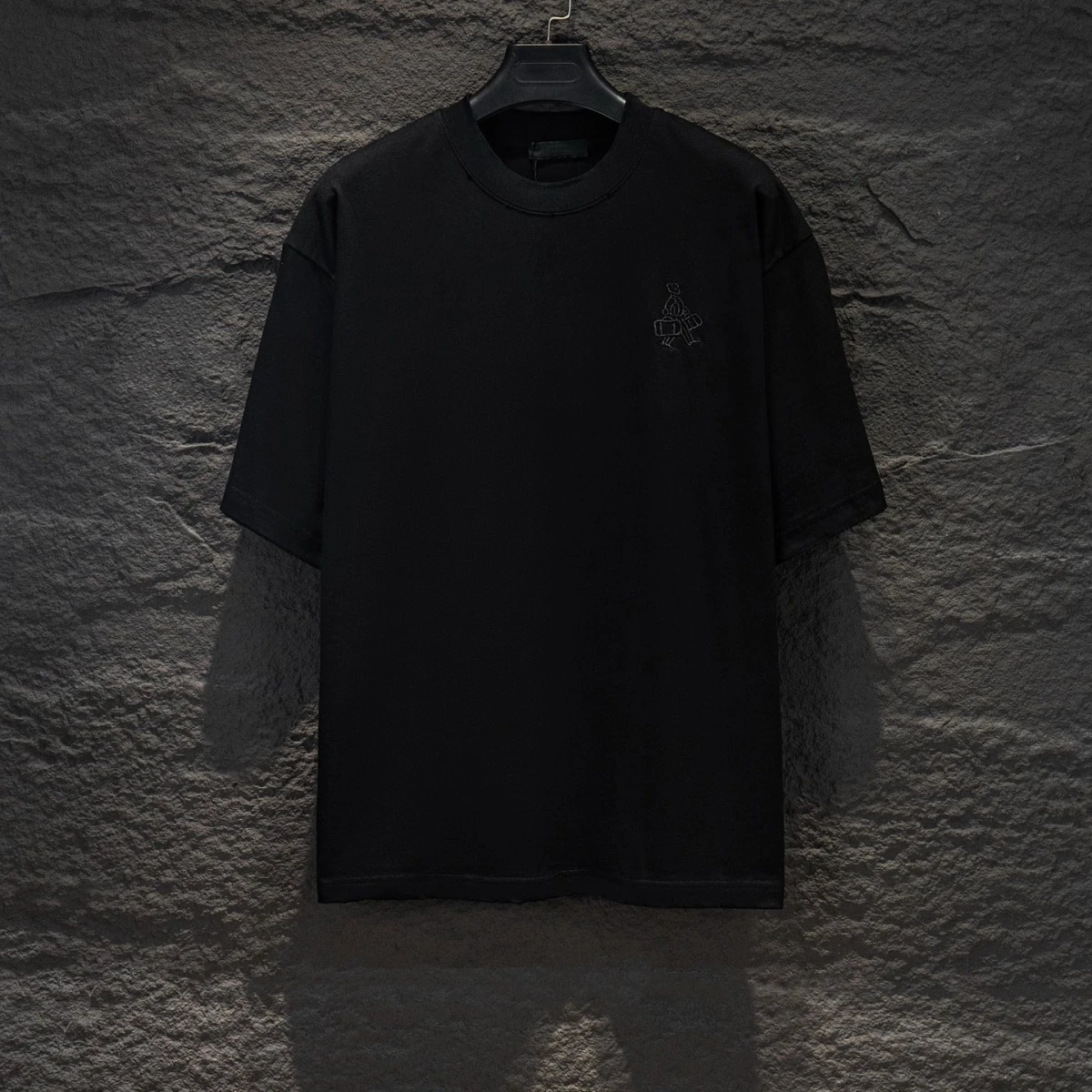 『S-XL』新作ラウンドネック半袖刺繍パッチメンズカジュアルスタイル