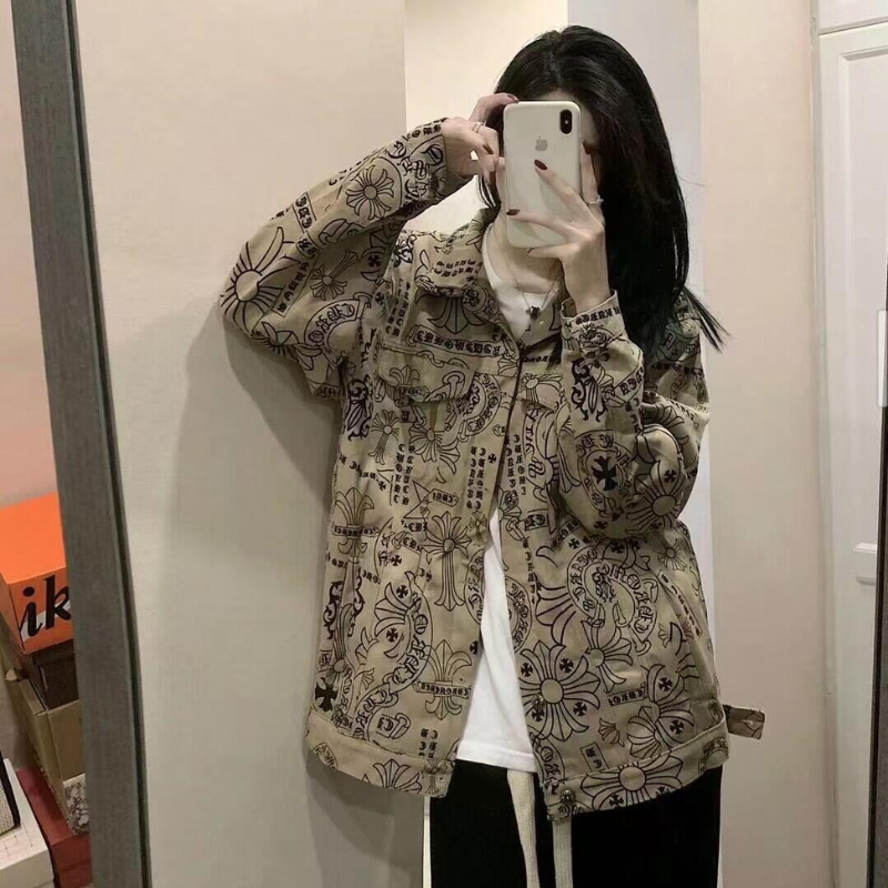 『S-3XL』NO.1人気 話題沸騰中 ファッション 2色選べる プリント ゆったり レトロ オーバーサイズ 春秋 アウター