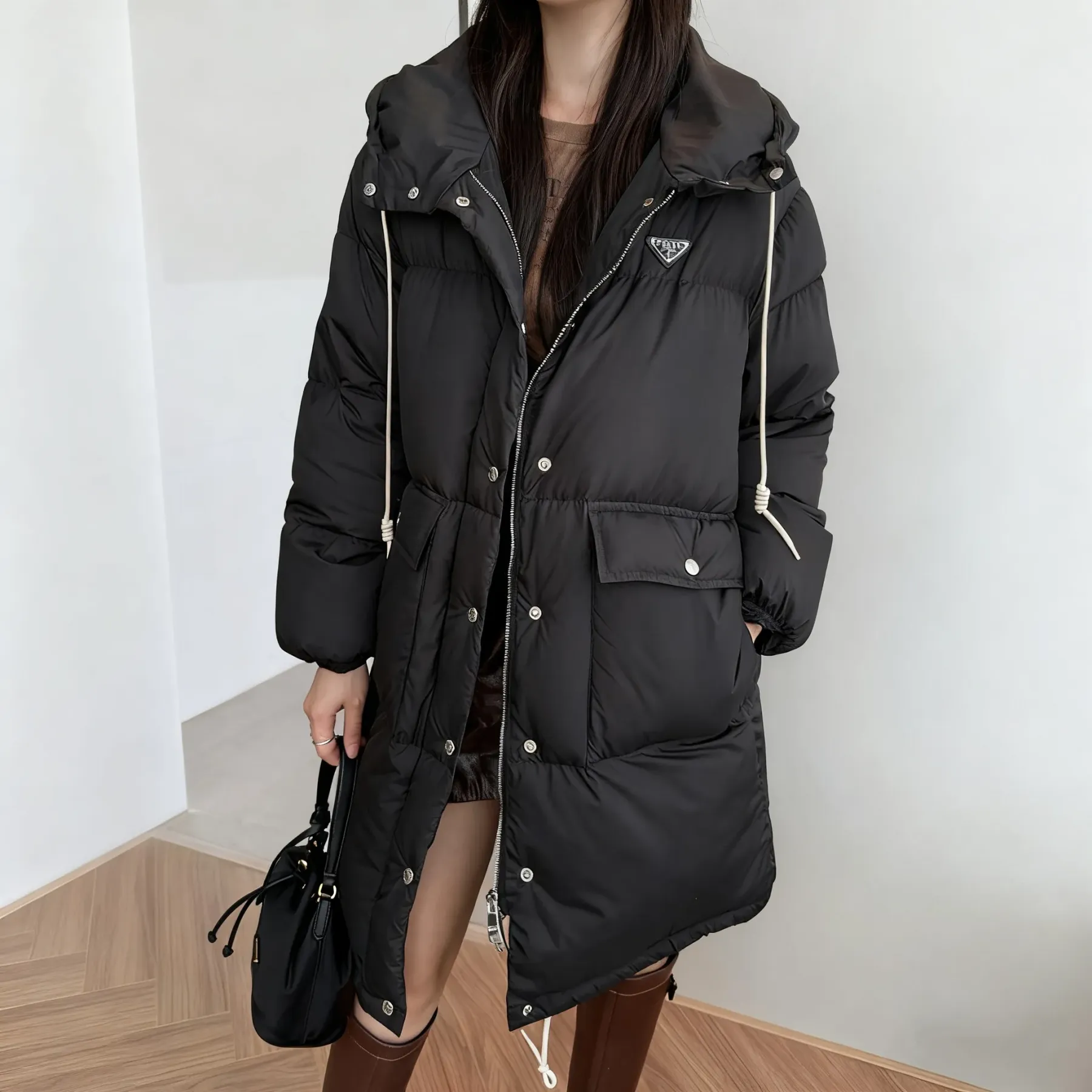 『S-L』美人度アップ クラシック高品質 暖かい 防風 着痩せ効果 合わせやすいダウンアウター
