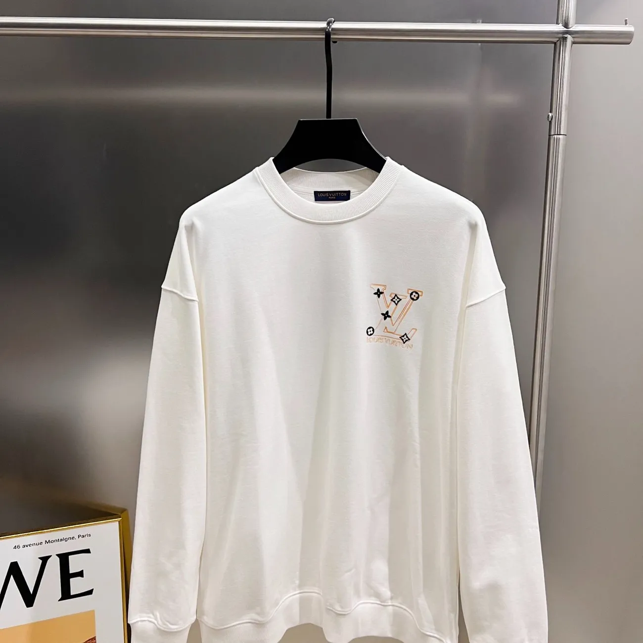 『S-1XL』男女兼用の人気のカジュアルルーズラウンドネック刺繍長袖スウェットシャツ