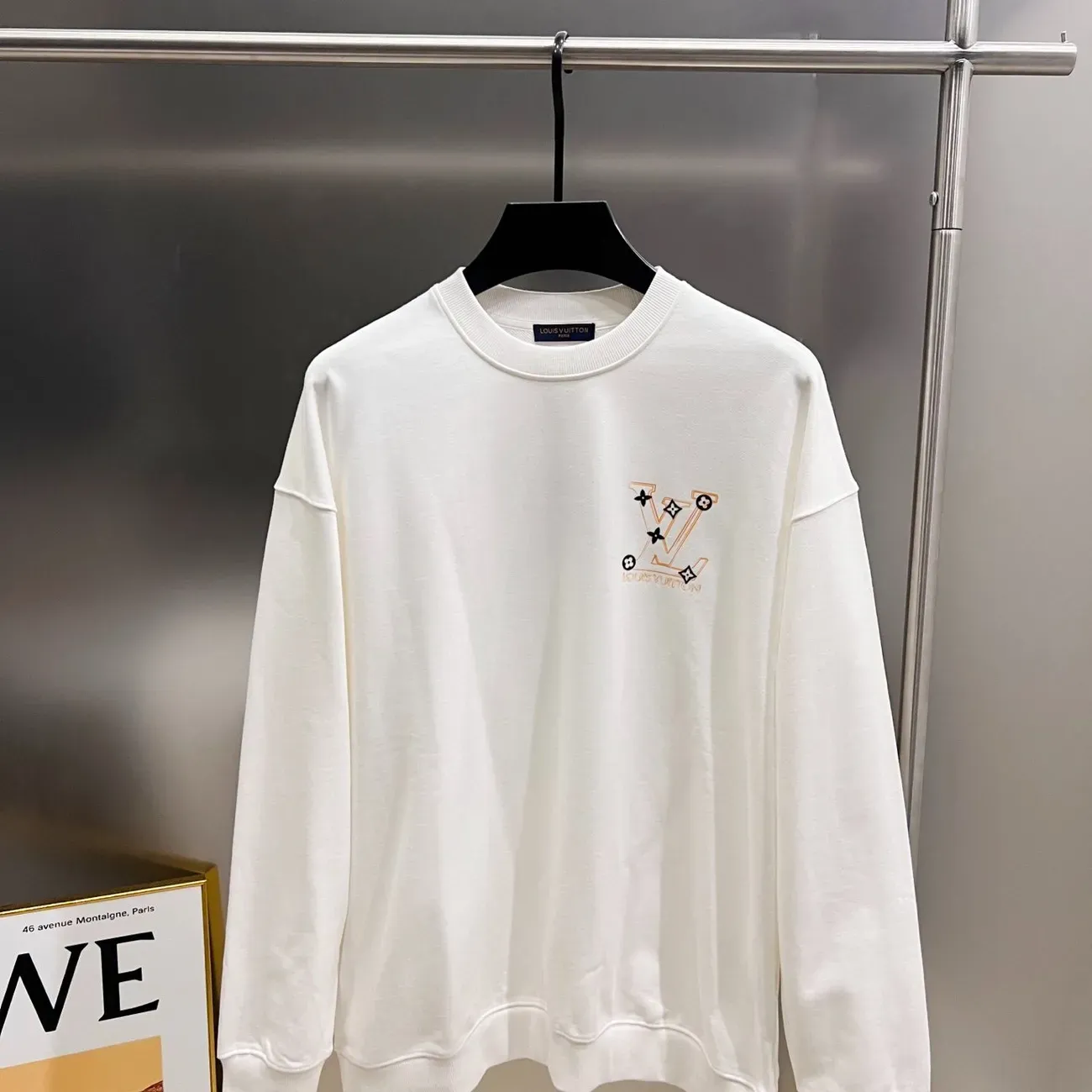 『S-1XL』男女兼用の人気のカジュアルルーズラウンドネック刺繍長袖スウェットシャツ