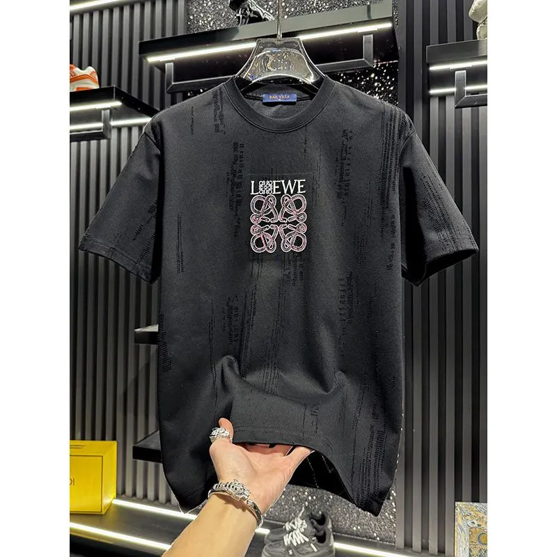 [Copy]『M-3XL』メンズ高級刺繍入りクルーネック半袖Tシャツ