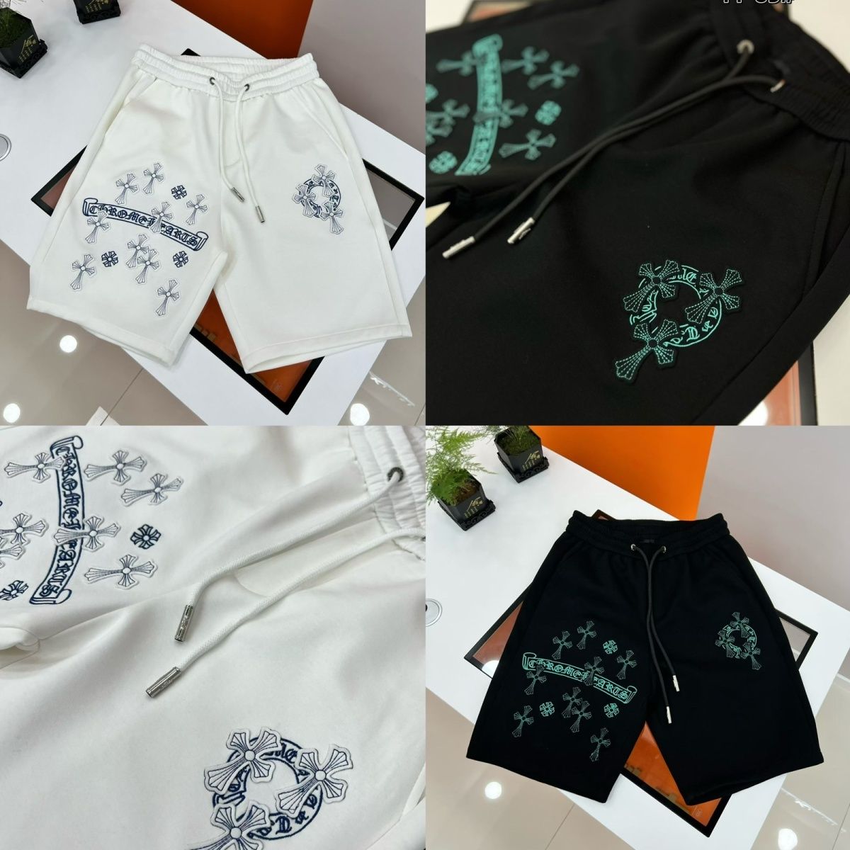 『L-5XL』トレンディでスタイリッシュな高級刺繍入りストレッチショーツ