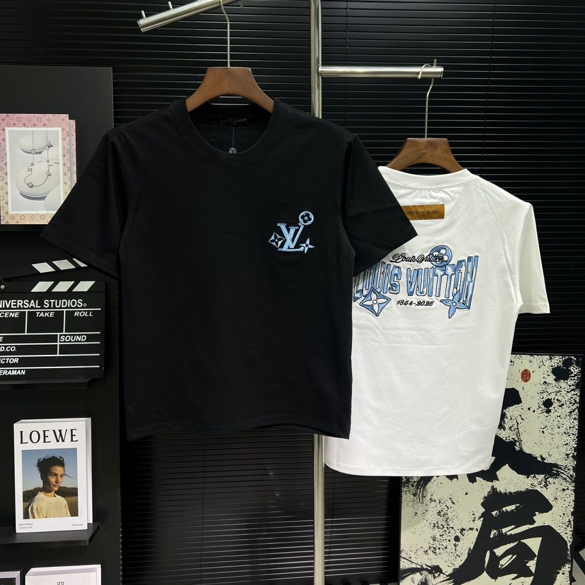 『S-2XL』男女兼用の刺繍入りラウンドネック半袖コットンTシャツ