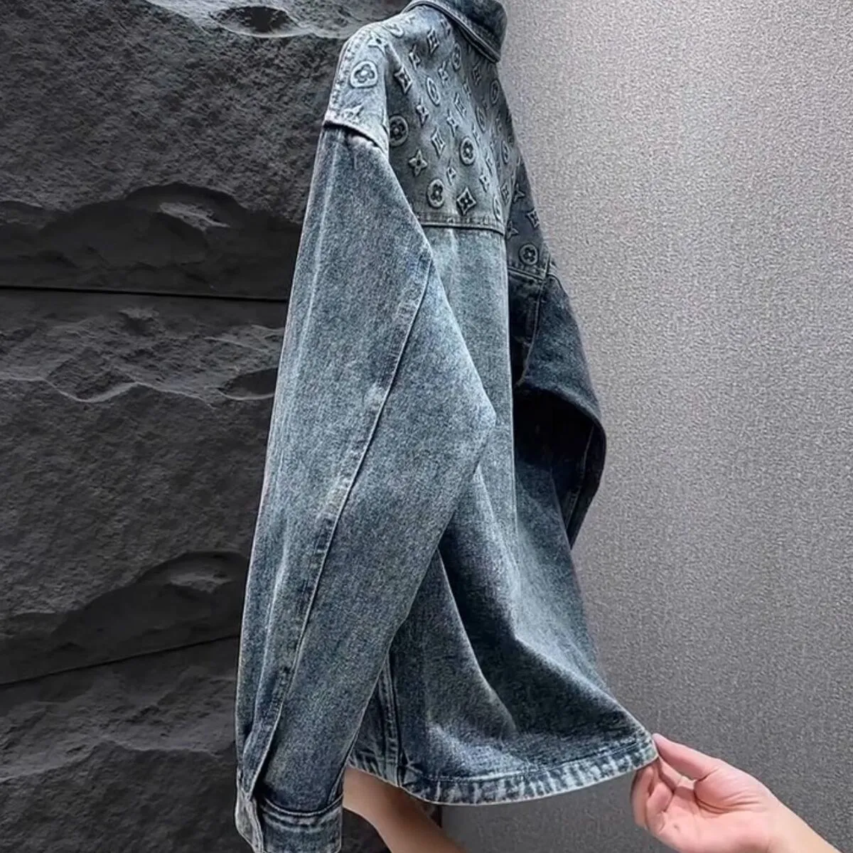 [M-2XL]メンズラペルジャケット メンズウォッシュグラデーションデニムジャケット