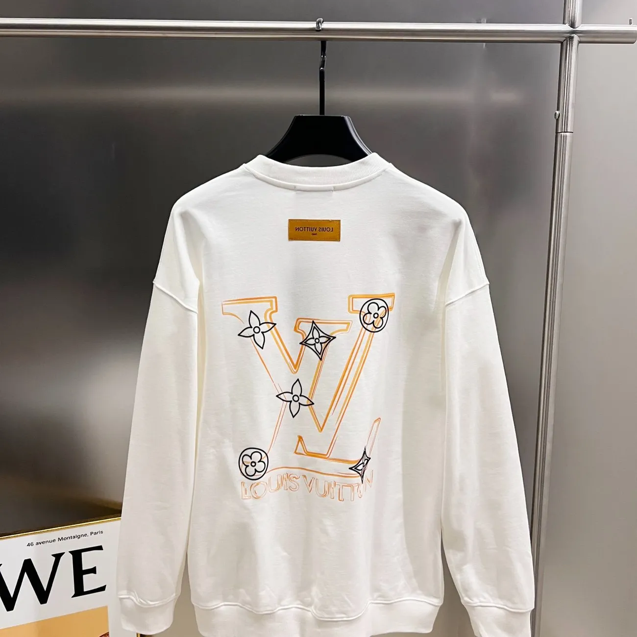 『S-1XL』男女兼用の人気のカジュアルルーズラウンドネック刺繍長袖スウェットシャツ