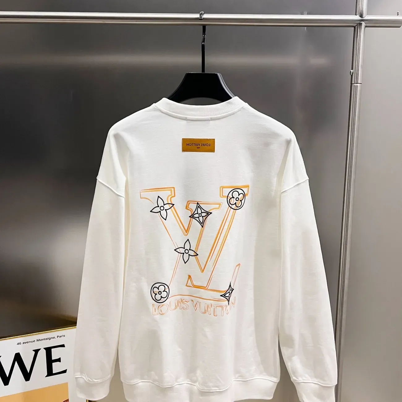 『S-1XL』男女兼用の人気のカジュアルルーズラウンドネック刺繍長袖スウェットシャツ