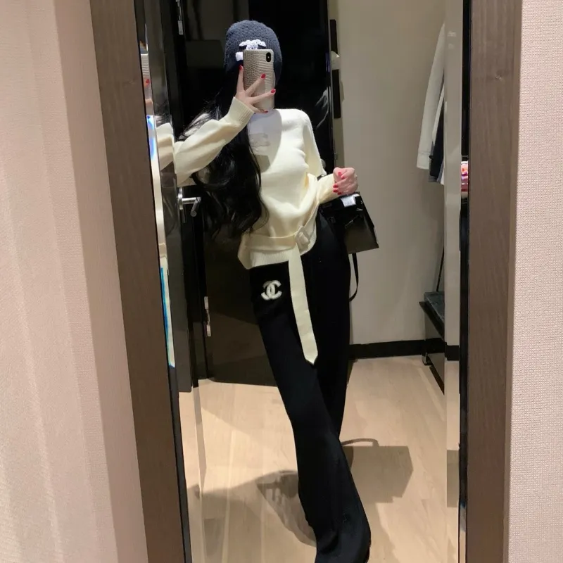 『フリーサイズ』大人気 高品質 着瘦せ 動きやすい 元気いっぱい 女子マスト 雰囲気 ニット パンツ