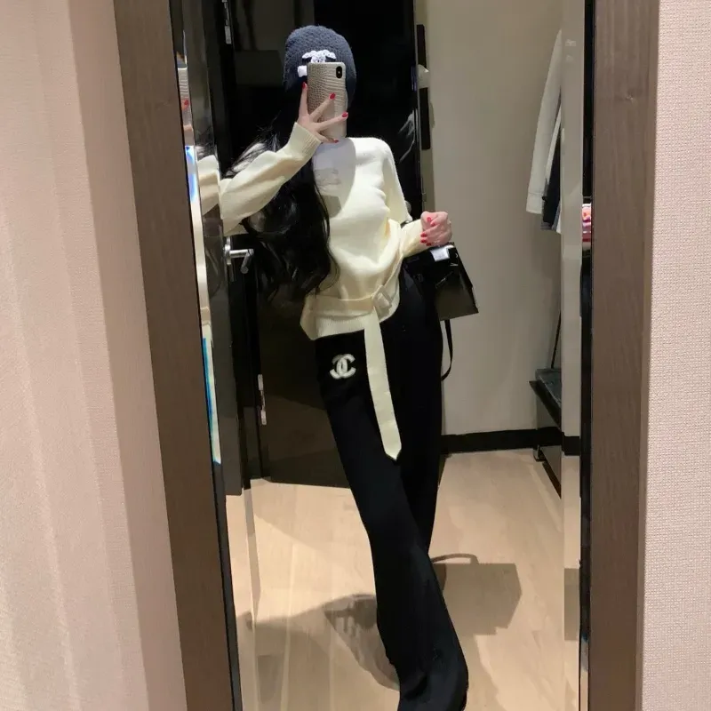 『フリーサイズ』大人気 高品質 着瘦せ 動きやすい 元気いっぱい 女子マスト 雰囲気 ニット パンツ